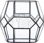 PTMD Windlicht Aslak - 27x18x24 cm - Ijzer - Zwart