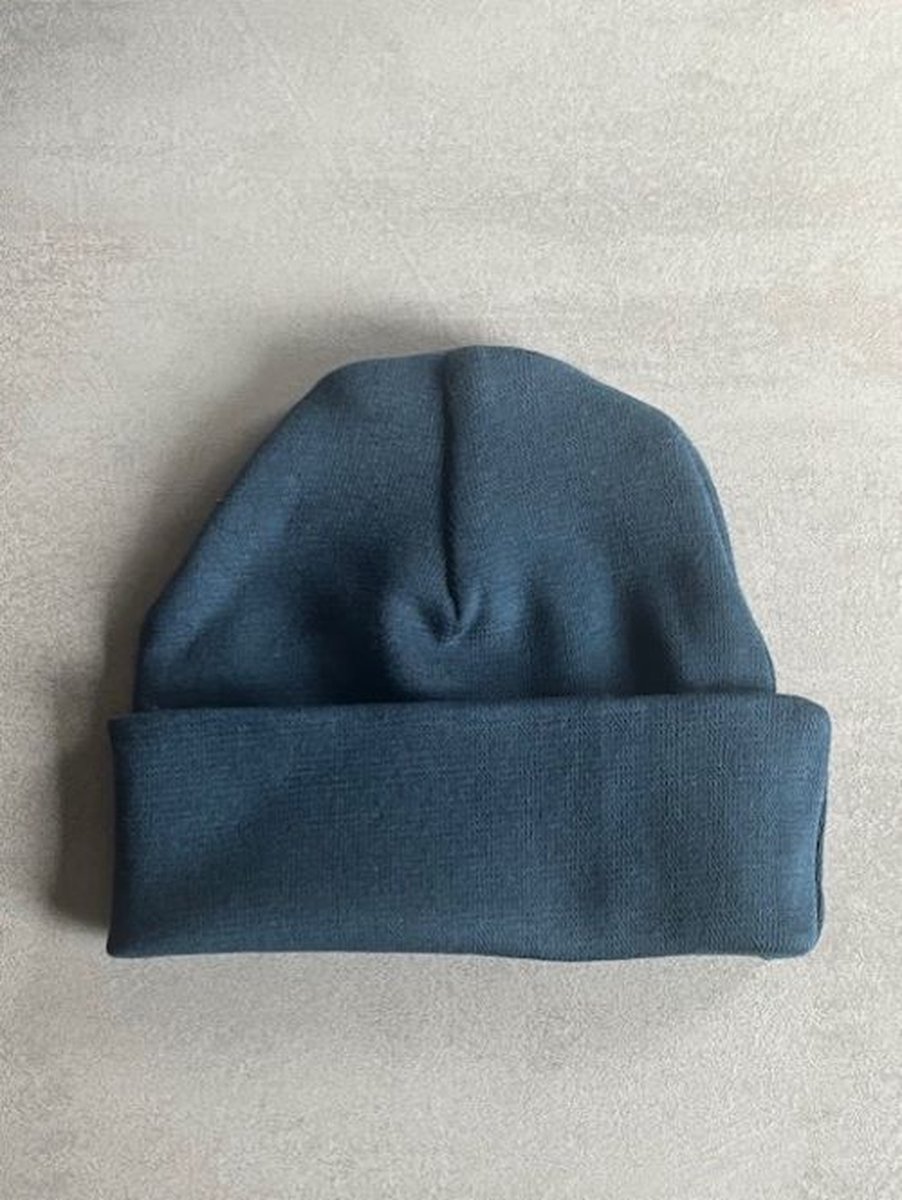 Goedkoopste Babymuts - gepersonaliseerd - met naam - Kleur Petrol - maat 0-3 maanden - Baby - Muts - Kraamcadeau
