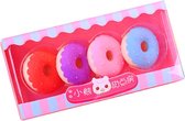 Ainy Kawaii Donut Gummen - een set van 4 schattige gummen, onmisbaar voor in je etui als schoolbenodigdheden - Ideaal kindercadeau voor meisjes en jongens