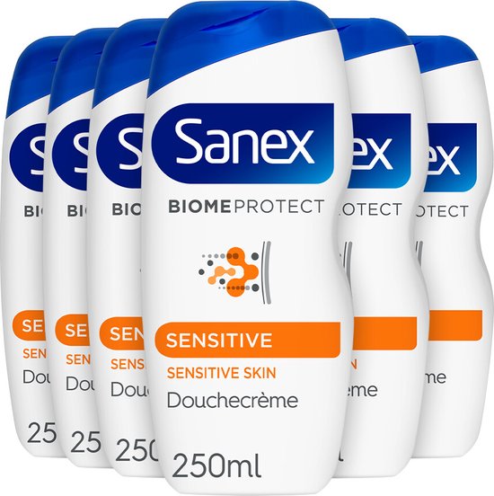 6x Sanex Douchegel Dermo Sensitive 250 ml