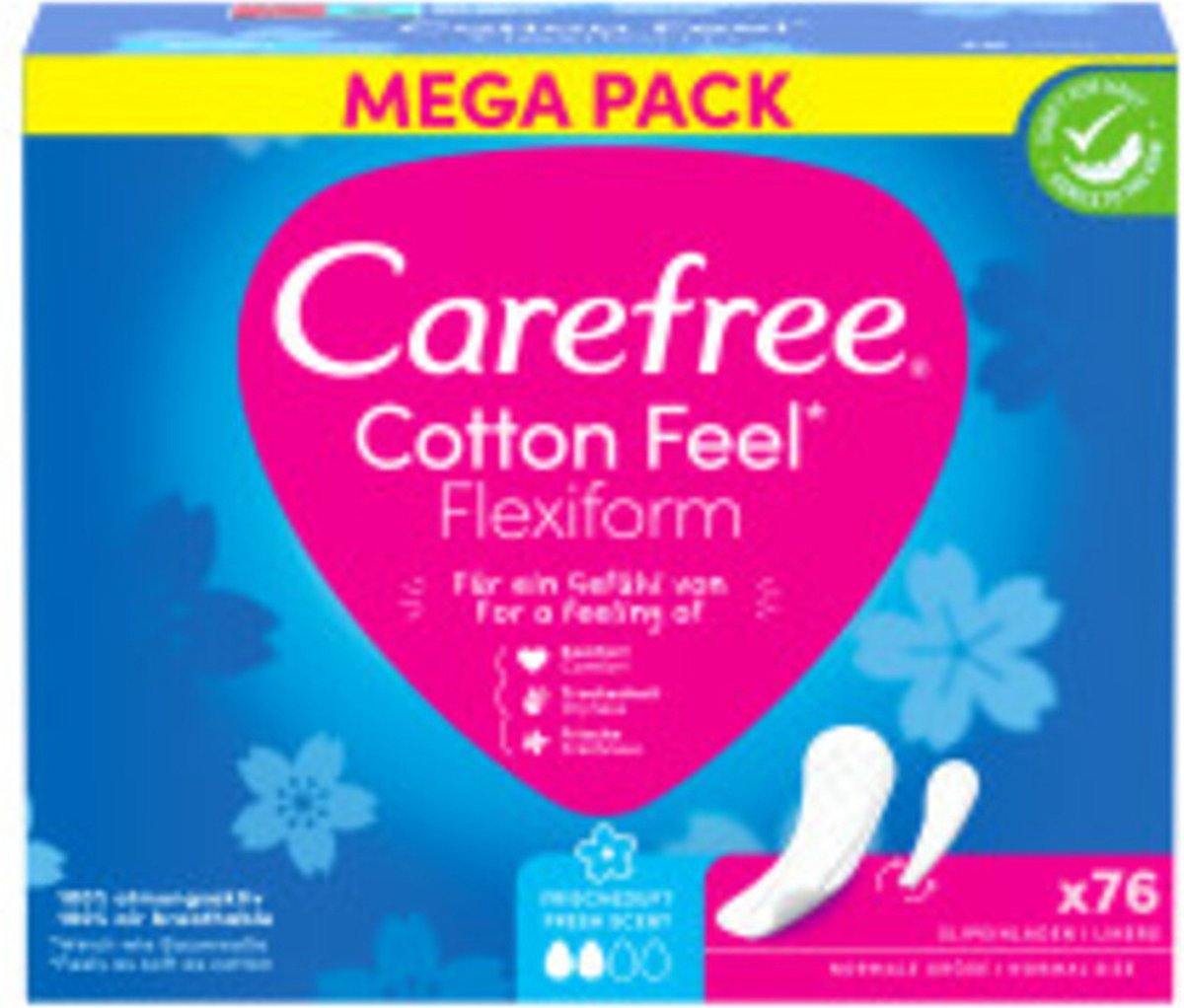 Goedkoopste Carefree Cotton Feel Flexiform Fresh 76 stuks