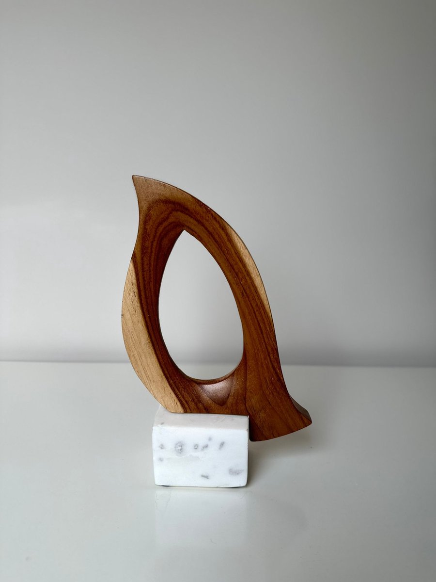 Ellementry Ornament Marmer- Ornament Deco Hout Dove Teakhout handmade handgemaakt deco- decoratie boho- wabi sabi scandinavian scandi art japandi art