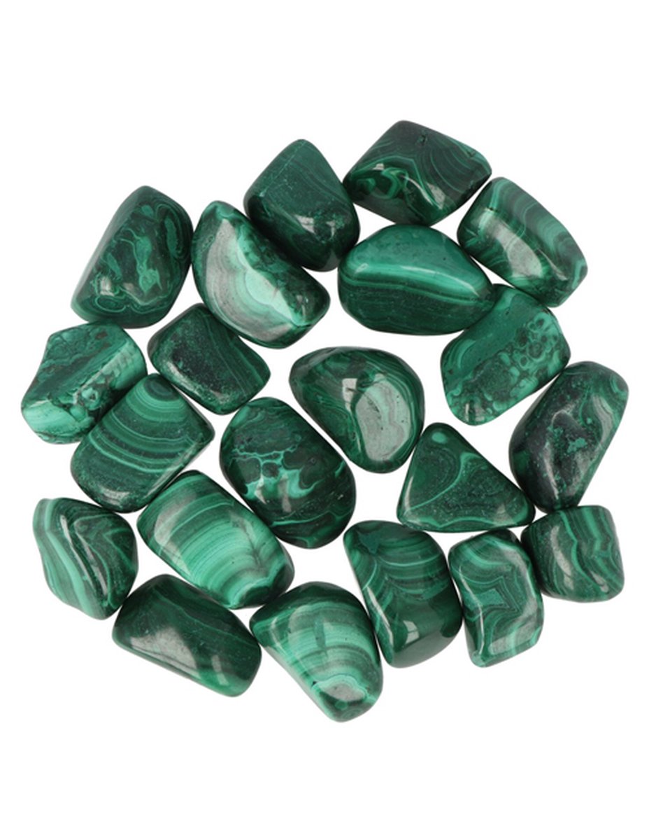 Stones & Bones® - Malachiet trommelsteen - maat 3