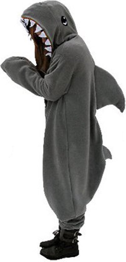 KIMU Onesie Requin Costume Bébé Grijs Costume Poisson - Taille 62- 68 - Costume Requin Requin Shark Pyjama Babyshark