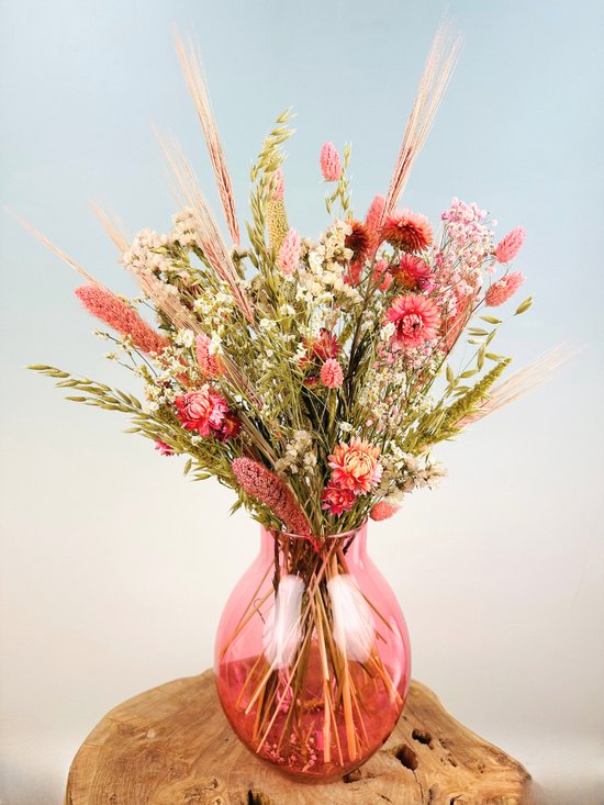 Droogbloemen boeket 'Natural Pink' | 50cm | Pastelachtig Droogboeket | Perfect Cadeau
