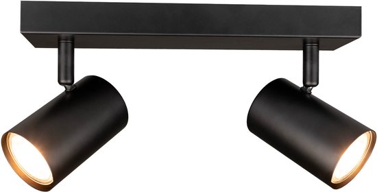 Ledvion LED Plafondspot Zwart Duo - Kantelbaar - Dimbaar - GU10 fitting – Opbouw