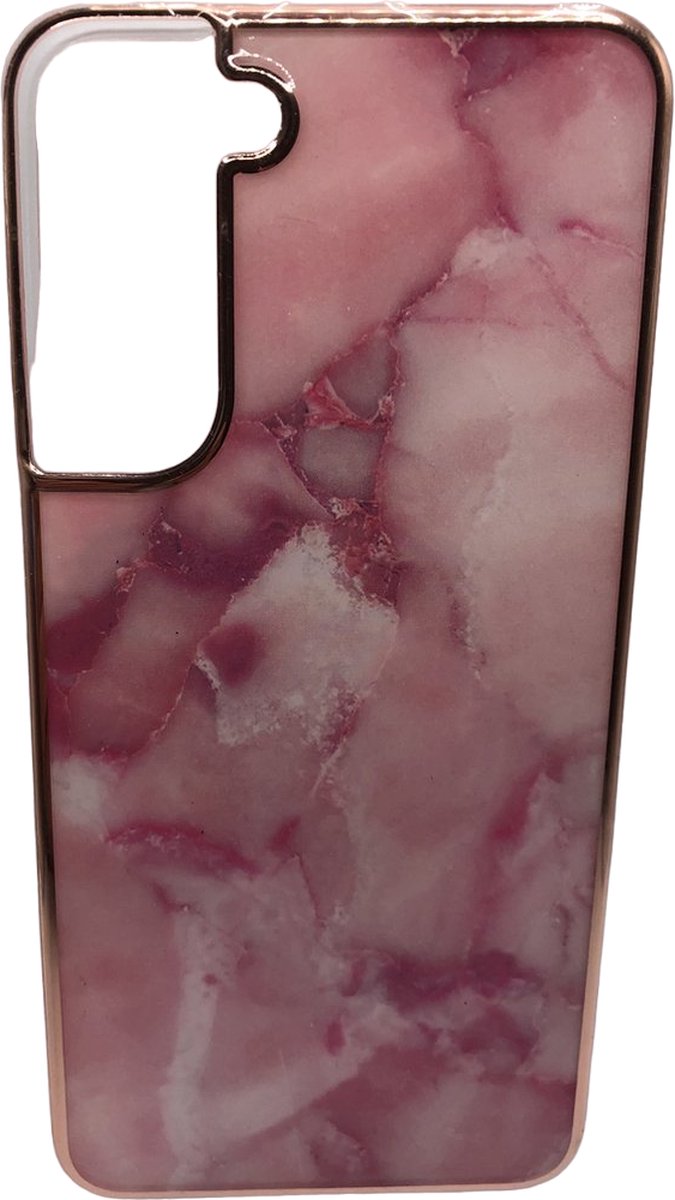 Luxe Marmer Back Cover hoesje - Geschikt voor Samsung Galaxy S22 Plus - Marmer - Luxe - Roze
