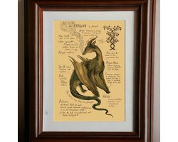 AliRose Poster - THE DRAGON - Harry Potter - Mystical Animals - Mysterieuze Wezens - Magic - Vintage Poster - Dark Creatures - Draak - 50x70cm - Geen Frame