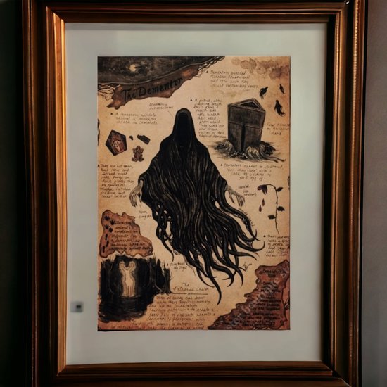 AliRose Poster - The DEMENTOR - Harry Potter - Mystical Animals - Mysterieuze Wezens - Magic - Vintage Poster - Dark Creatures - Expecto Patronum - 50x70cm - Geen Frame