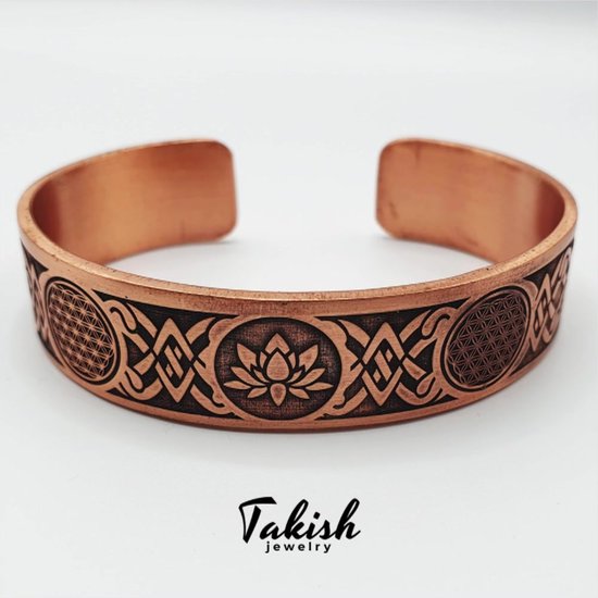 Koperen armband met levensboom | Adelea