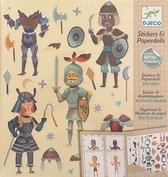 Djeco - chevaliers - autocollants et figurines en papier - réutilisables