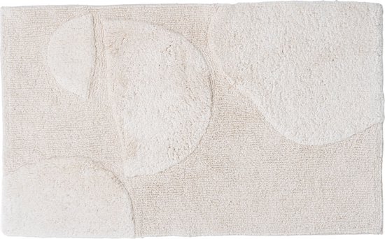 Homescapes halfronde badmat crème 50x80 cm gemaakt van 100% katoen