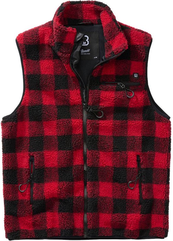 Brandit - Teddyfleece Vest Mouwloos jacket - 5XL - Rood/Zwart