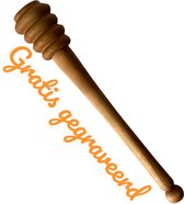 Honinglepel - Gratis tekst/naam graveren - Kersenhout - Europees FSC hout - Cadeau/kado - persoonlijk moederdag cadeau