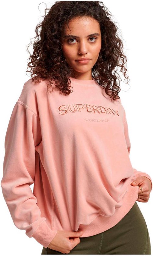 Superdry Velour Graphic Boxy Sweatshirt Oranje XS Vrouw
