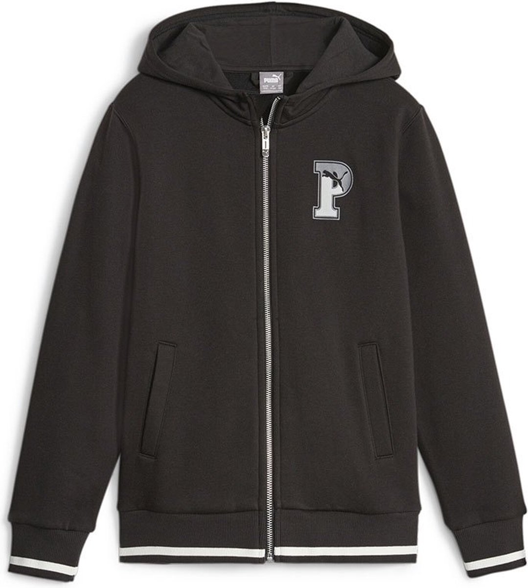 Puma Squad Sweatshirt Met Rits 9-10 Years Jongen Zwart