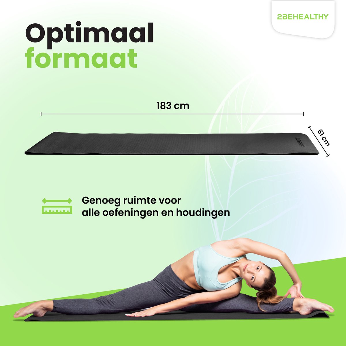 2BEHEALTHY Antislip Yogamat 0,8cm thumbnail 4