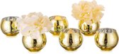 Kleine vaas goud, Mercury bloemenvaas, vintage vazen, set 6, prachtige bloemenvaas, rond, bolvaas, design, gouden vaas, decoratie, glazen vazen voor tafeldecoratie, bruiloft, feest, Kerstmis, diner