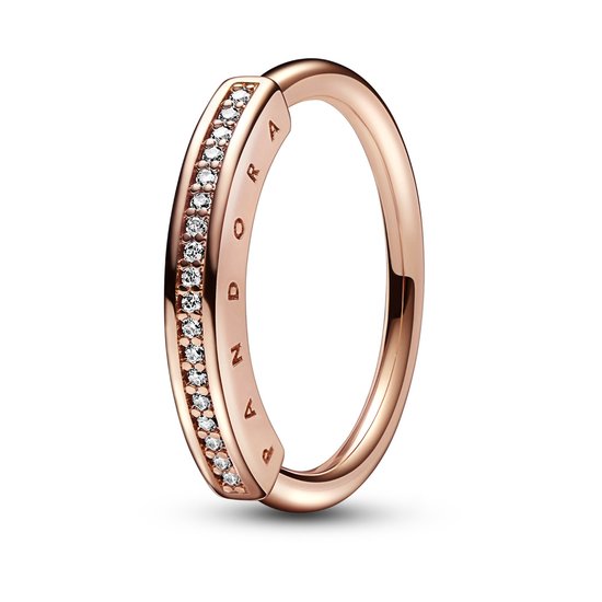 Pandora Signature Ring pour femme en métal - Couleur or rose - 16,00 mm /  taille 50 | bol