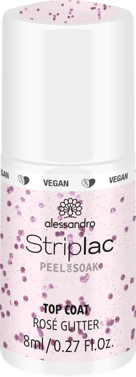 Goedkoopste Alessandro Striplac Top coat Rosé Glitter 8 ml