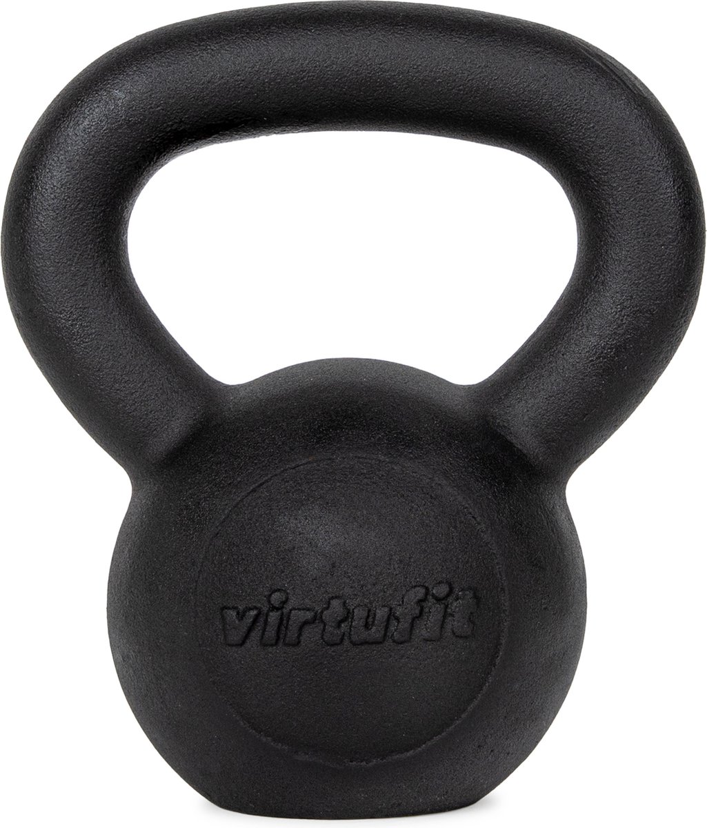 VirtuFit Gietijzeren Kettlebell Pro - Gewichten - 8 kg - Zwart
