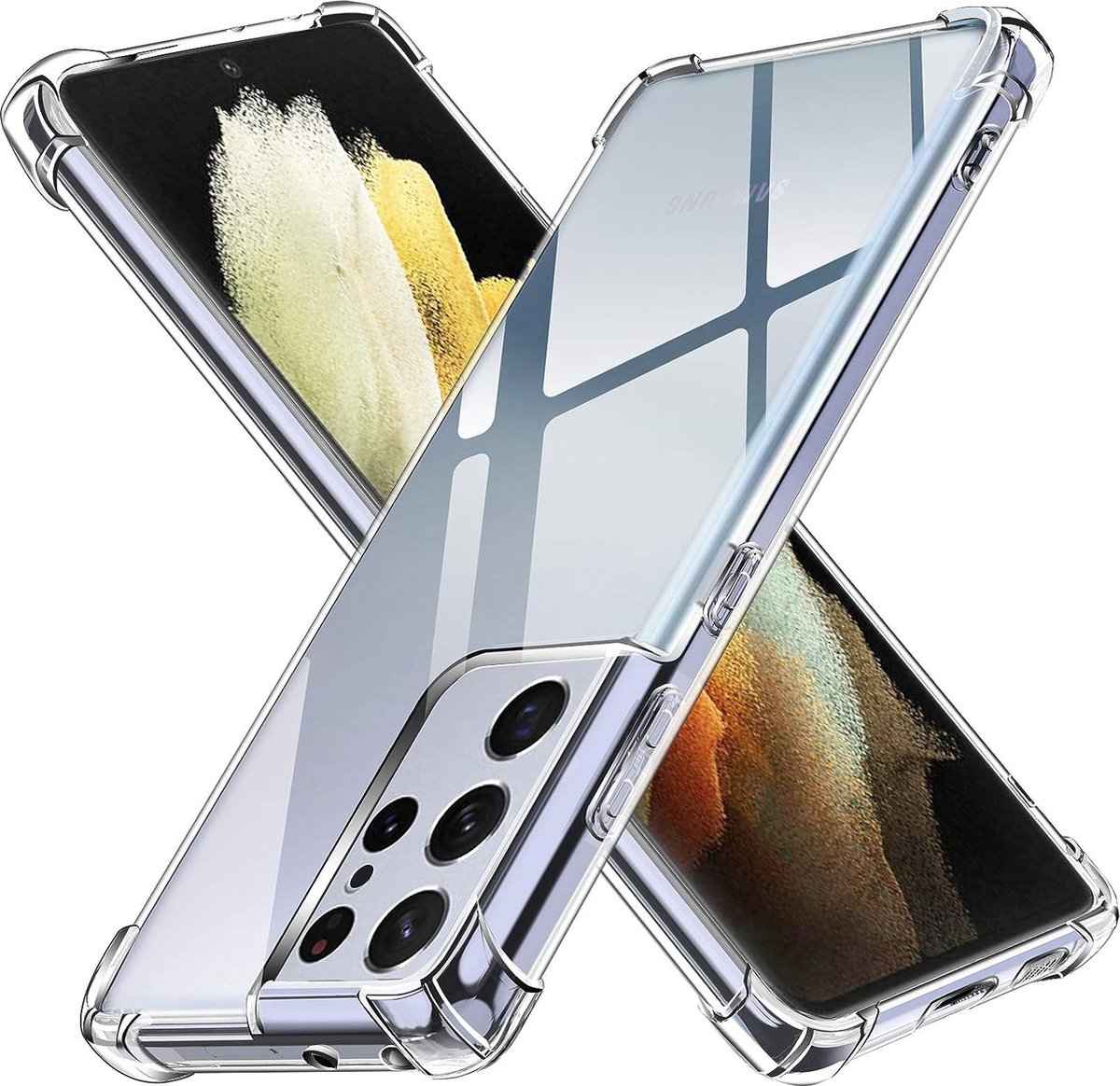 Hoesje voor Samsung Galaxy S21 ULTRA backcover Shockproof siliconen Transparant