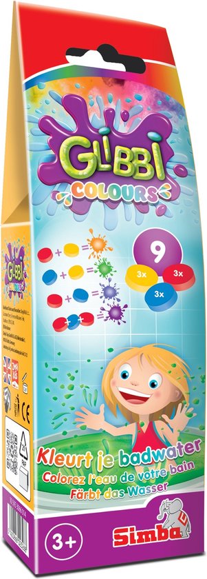 Glibbi Water Colours 3x3 pack - Zimpli Kids - Badspeelgoed