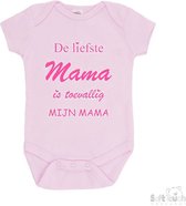 Barboteuse 100% coton "La maman la plus douce se trouve être ma maman" Garçons Katoen Rose/rose moyen Taille 56/62