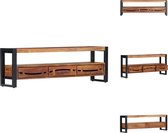 vidaXL Houten TV-meubel - Acaciahout - Honingkleurige afwerking - 140 x 30 x 45 cm - 3 lades - Kast