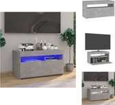 vidaXL TV-meubel - LED-verlichting - betongrijs - bewerkt hout - 75x35x40cm - Kast