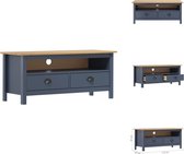 vidaXL Hill TV-meubel - massief grenenhout - 110x40x47 cm - grijs/honingbruin - Kast