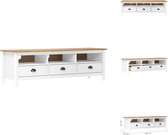 vidaXL Hill TV-meubel - Hout - 158 x 40 x 47 cm - Wit/Honingbruin - Kast
