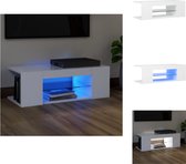 vidaXL TV-meubel Trendy LED-verlichting - Hifi-kast - 90x39x30 cm - Wit - Kast
