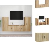vidaXL Tv-kastenset - Sonoma eiken - 2x 40x34.5x100cm + 2x 57x34.5x40cm - Kast
