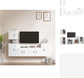 vidaXL - TV-meubelset - 5-delige witte klassieke wandgemonteerde tv-kasten - 57x34.5x40cm - 40x34.5x40cm - 40x34.5x60cm - Kast