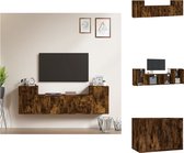 vidaXL Klassieke televisiekastenset - TV-meubel Gerookt Eiken - 2x 57x34.5x40 cm - 2x 40x34.5x60 cm - Kast