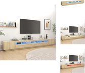 vidaXL TV-meubel Sonoma Eiken - 300x35x40 cm - Met RGB LED-verlichting - Kast