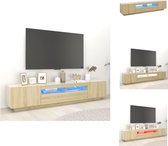 vidaXL TV-meubel Sonoma Eiken - 200 x 35 x 40 cm - Met LED-verlichting - Kast