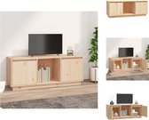 vidaXL Tv-meubel Grenenhout - 110.5 x 35 x 44 cm - Opbergruimte - Stevig blad - Kast