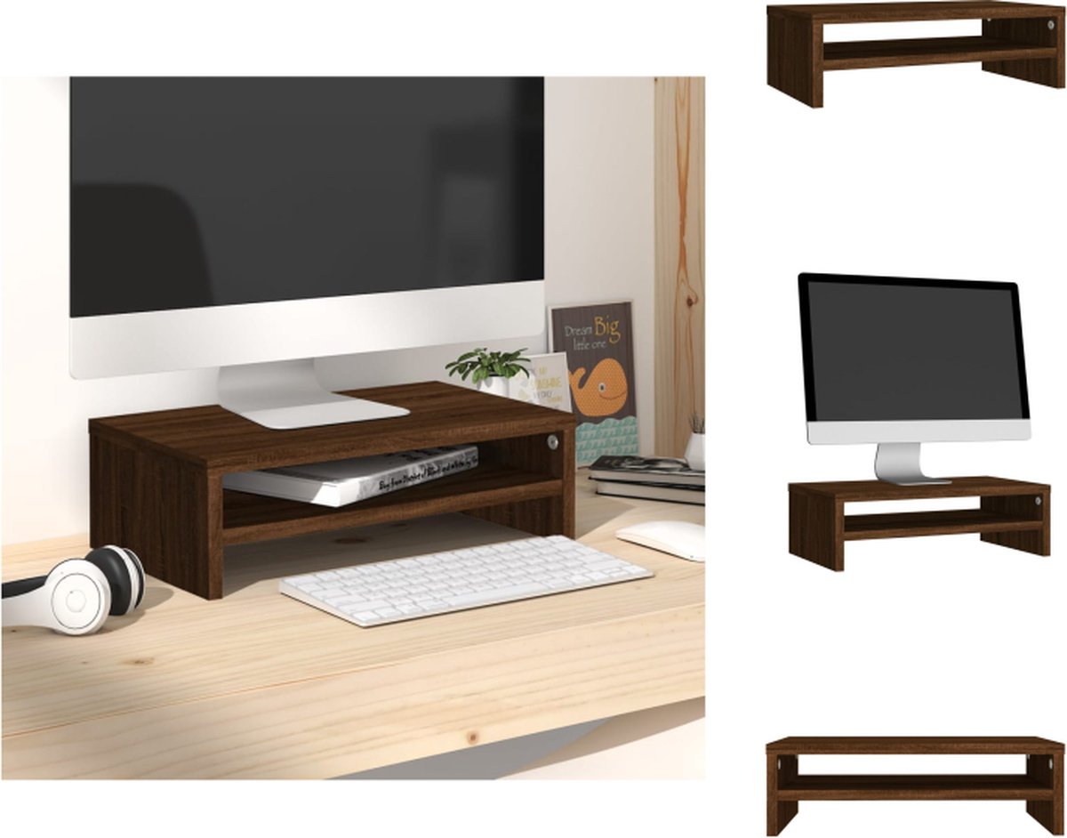 vidaXL Monitorstandaard 42x24x13 cm bewerkt hout sonoma eikenkleurig