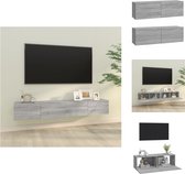 vidaXL Wandgemonteerd Tv-meubel - Klassiek - Tv-meubel - 100 x 30 x 30 cm - Kleur- grijs sonoma eiken - Materiaal- bewerkt hout - Kast