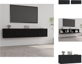 vidaXL TV-meubel - Zwart - 80 x 30 x 30 cm - Bewerkt hout - 2 neerklapbare deuren - Kast