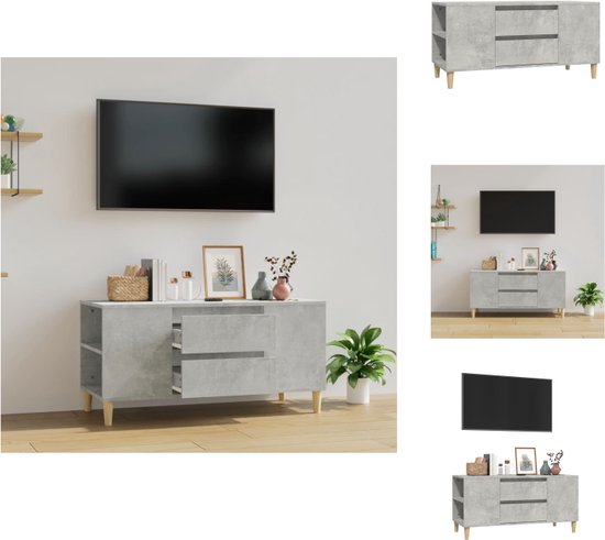 vidaXL TV-meubel - Scandinavische stijl - Bewerkt hout - 102 x 44.5 x 50 cm - Kast