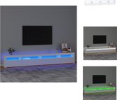 vidaXL TV-meubel - hoogglans wit - 270 x 35 x 40 cm - RGB LED - Kast
