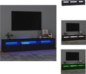 vidaXL tv-meubel - zwart - 195 x 35 x 40 cm - met RGB LED-verlichting - bewerkt hout - Kast