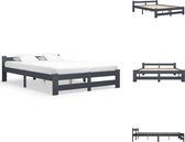 vidaXL Bedframe - Massief grenenhout - 204 x 187 x 55 cm - Donkergrijs - Bed