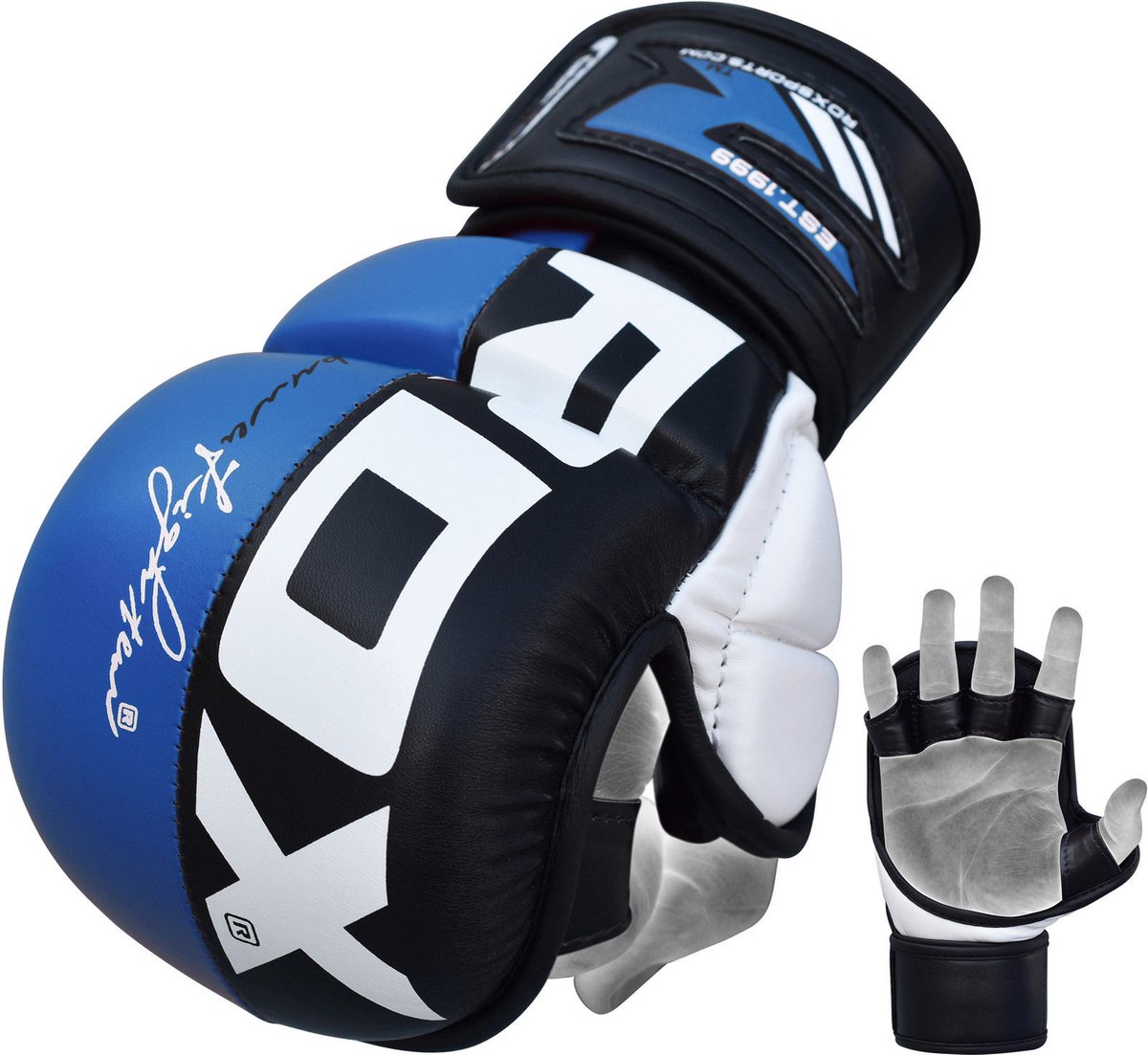 RDX Sports T6 Plus - MMA Handschoenen - Training - Sparring - Blauw - Maat L