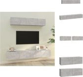 vidaXL TV-meubelset - betongrijs - 80x30x30 cm - 100x30x30 cm - Kast