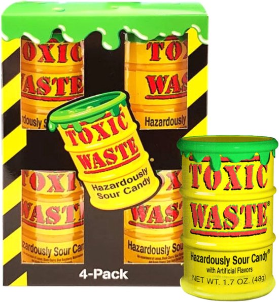 Toxic Waste - Sour Candy 4 Pack assorted drum - Zuur Snoep - Amerikaans