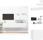 vidaXL TV-meubelset Modern Wit - 1x 30.5 x 30 x 30 cm - 3x 80 x 30 x 30 cm spaanplaat TV-meubel - Kast